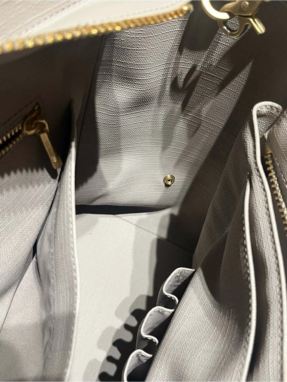 DAGNE DOVER Signature Legend Coated Canvas Large Laptop Tote Bag Gray / Taupe